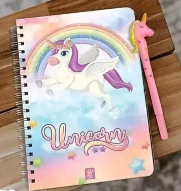 Best Spiral Unicorn Diary Notebook for Girls with one unicorn pen