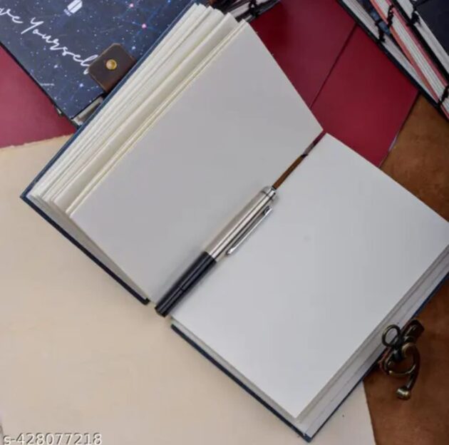 Leather Studio Notes Printed Cardboard Diary with lock - Image 2