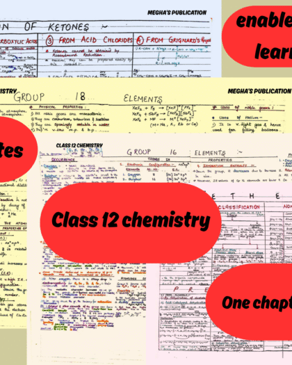 ONE PAGE NOTES  CLASS 12 CHEMISTRY